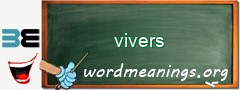 WordMeaning blackboard for vivers